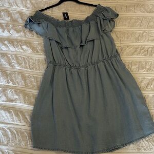 Express Denim Off-Shoulder Dress